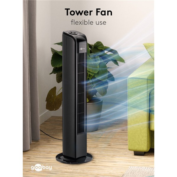 GOOBAY ανεμιστήρας πύργος 52718 με τηλεχειριστήριο, 80cm, 50W, μαύρος