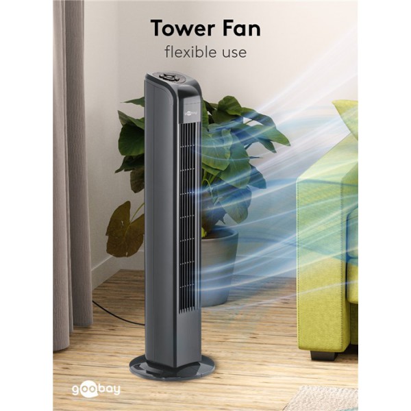 GOOBAY ανεμιστήρας πύργος 59517 με τηλεχειριστήριο, 80cm, 50W, γκρι GOOBAY ανεμιστήρας πύργος 59517 με τηλεχειριστήριο, 80cm, 50W, γκρι