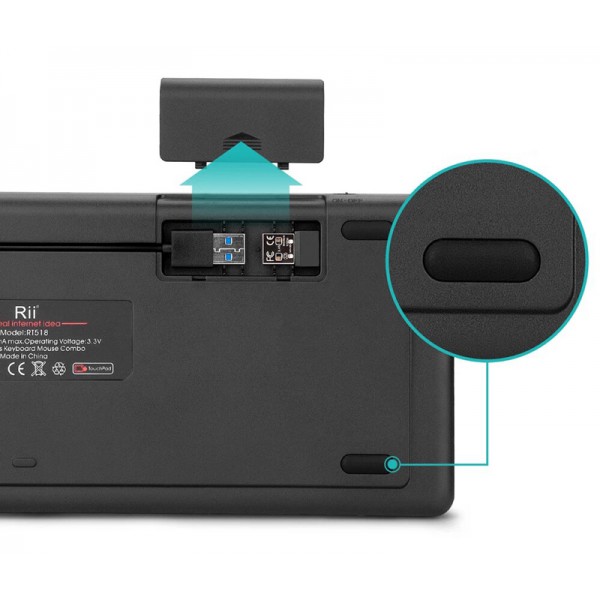 RIITEK ασύρματο πληκτρολόγιο Mini K18+ με touchpad, RGB backlit, 2.4GHz RIITEK ασύρματο πληκτρολόγιο Mini K18+ με touchpad, RGB backlit, 2.4GHz