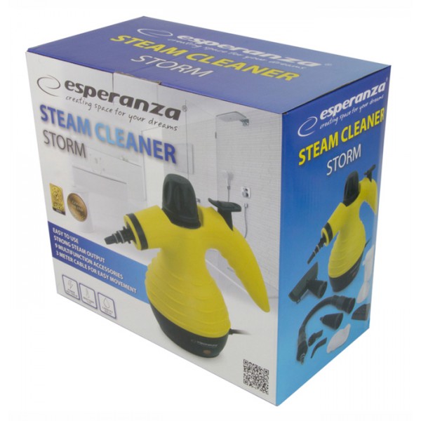 ESPERANZA ατμοκαθαριστής χειρός EHS001, 3 Pa, 1050W, 350ml, κίτρινος ESPERANZA ατμοκαθαριστής χειρός EHS001, 3 Pa, 1050W, 350ml, κίτρινος