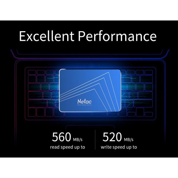 NETAC SSD N600S 128GB, 2.5", SATA III, 560-520MB/s, 3D NAND NETAC SSD N600S 128GB, 2.5", SATA III, 560-520MB/s, 3D NAND