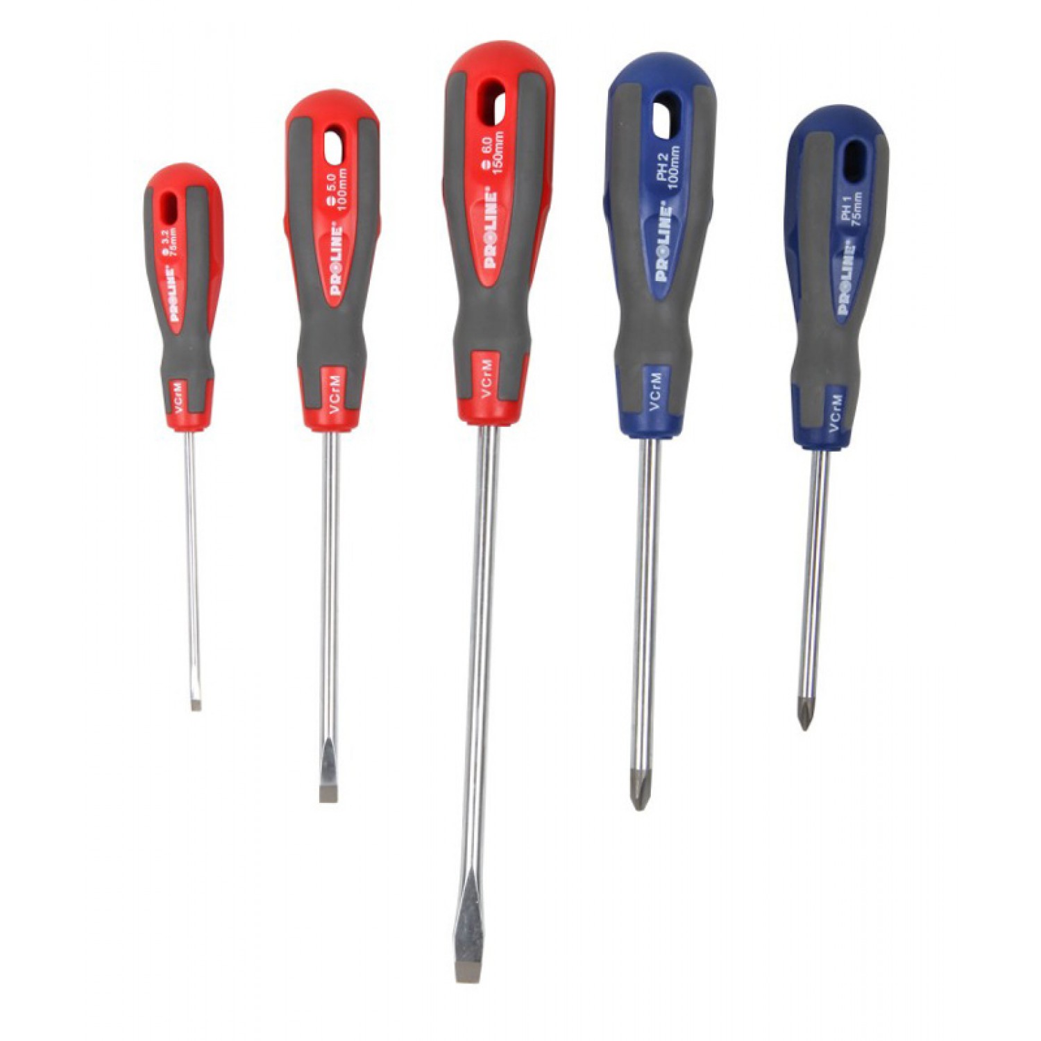 PROLINE σετ κατσαβίδια 10208, 3x ίσια & 2x σταυρωτά, μαγνητικά, 5τμχ PROLINE σετ κατσαβίδια 10208, 3x ίσια & 2x σταυρωτά, μαγνητικά, 5τμχ