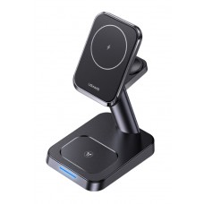 USAMS ασύρματος φορτιστής CC150, 3 σε 1, μαγνητικός, 20W, μαύρος