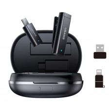 USAMS ασύρματο μικρόφωνο με θήκη φόρτισης ZB247, 2.4G, ENC, μαύρο