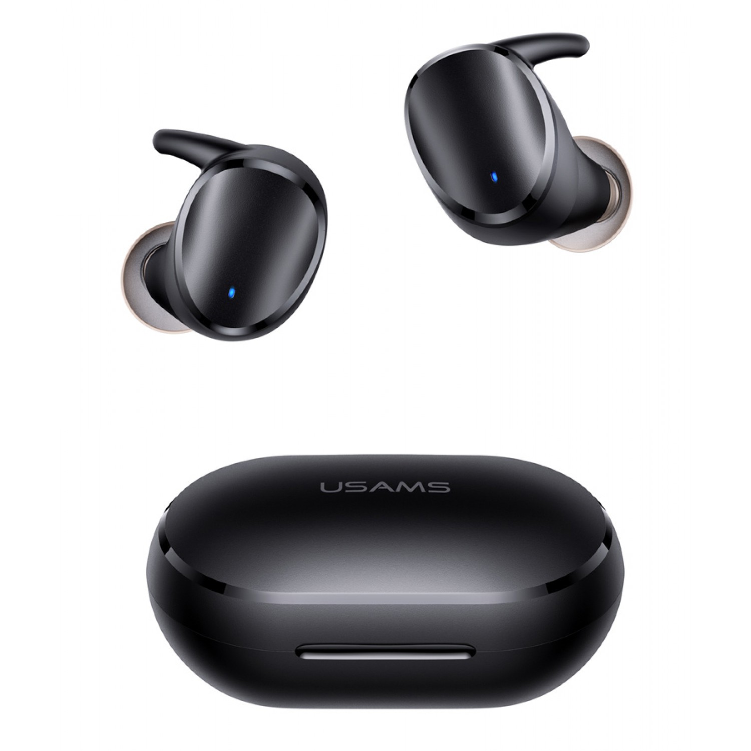 USAMS earphones με θήκη φόρτισης LX08, True Wireless, μαύρα USAMS earphones με θήκη φόρτισης LX08, True Wireless, μαύρα