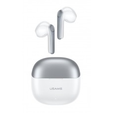 USAMS earphones με θήκη φόρτισης XH09, True Wireless, λευκά