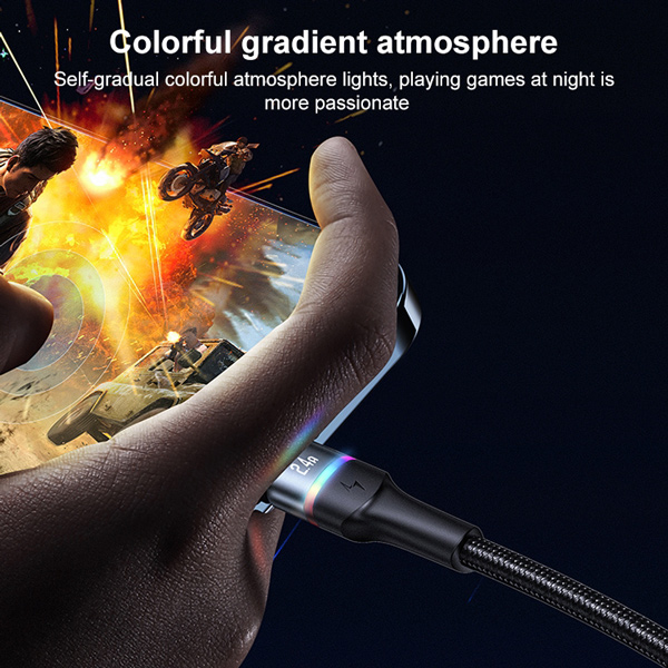 USAMS καλώδιο Lightning σε USB SJ534 με φωτισμό, 2.4A, 1.2m, χρυσό USAMS καλώδιο Lightning σε USB SJ534 με φωτισμό, 2.4A, 1.2m, χρυσό