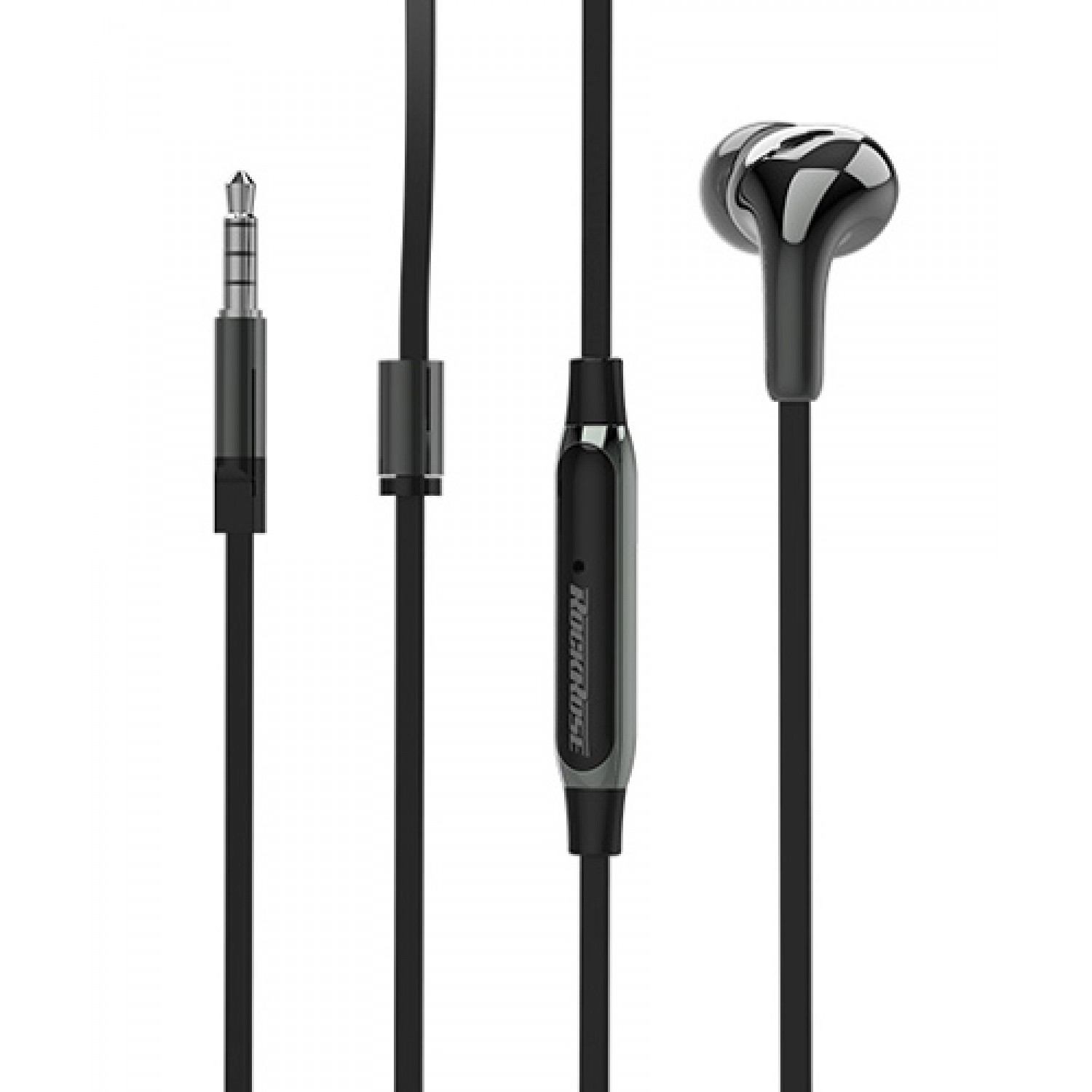 ROCKROSE single earbud με μικρόφωνο Solo SM, 3.5mm, 1.2m, γκρι