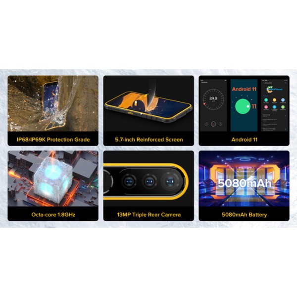 ULEFONE smartphone Armor X8i, IP68/IP69K, 5.7", 3/32GB, 5080mAh, μαύρο ULEFONE smartphone Armor X8i, IP68/IP69K, 5.7", 3/32GB, 5080mAh, μαύρο