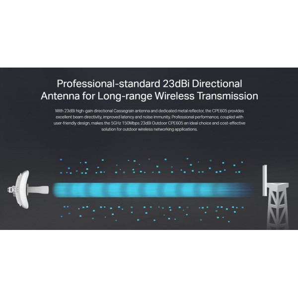 TP-LINK 23dBi outdoor CPE CPE605, 150Mbps 5GHz, Ver. 1.0 TP-LINK 23dBi outdoor CPE CPE605, 150Mbps 5GHz, Ver. 1.0