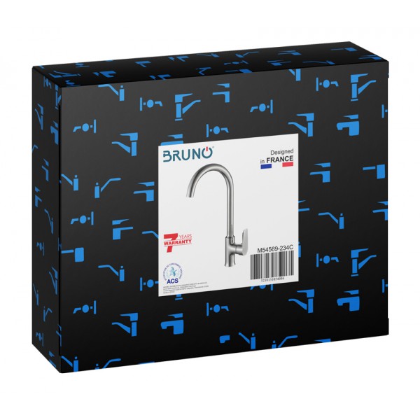 BRUNO αναμεικτική μπαταρία κουζίνας M54569-234C, ασημί BRUNO αναμεικτική μπαταρία κουζίνας M54569-234C, ασημί