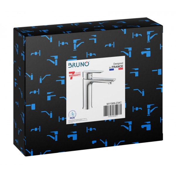 BRUNO αναμεικτική μπαταρία νιπτήρα M11569-234C, μπάνιου, ασημί BRUNO αναμεικτική μπαταρία νιπτήρα M11569-234C, μπάνιου, ασημί