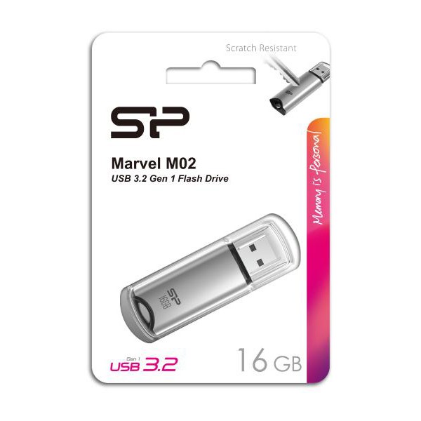 SILICON POWER USB Flash Drive Marvel M02, 16GB, USB 3.2, γκρι SILICON POWER USB Flash Drive Marvel M02, 16GB, USB 3.2, γκρι