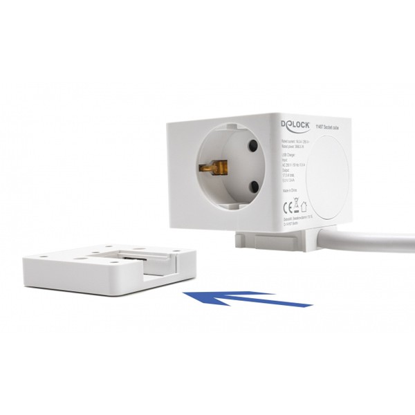 DELOCK πολύπριζο 11497, 3x schuko, USB-C & 2x USB, 16A, 1.5m, λευκό DELOCK πολύπριζο 11497, 3x schuko, USB-C & 2x USB, 16A, 1.5m, λευκό