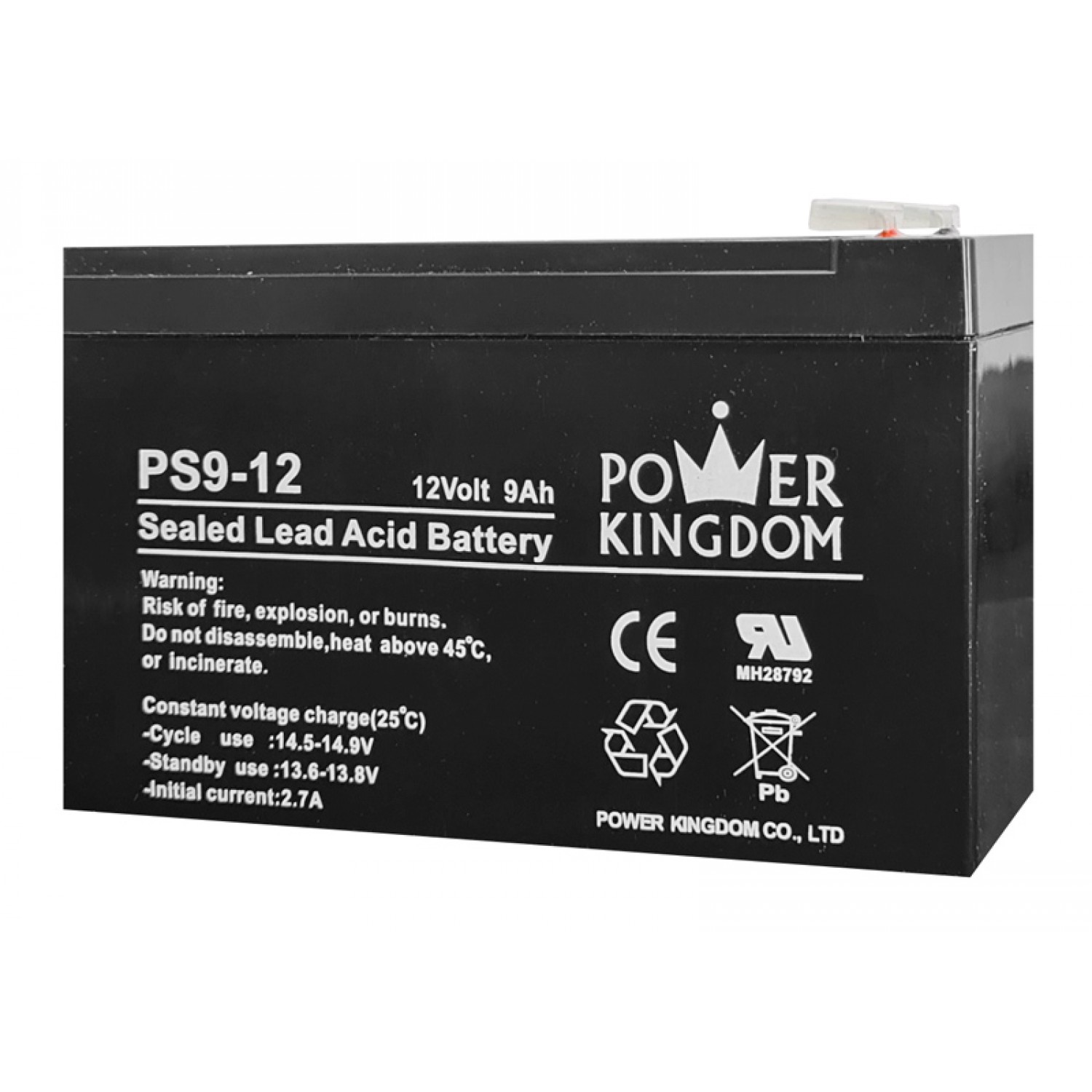 POWER KINGDOM μπαταρία μολύβδου PS9-12, 12Volt 9Ah