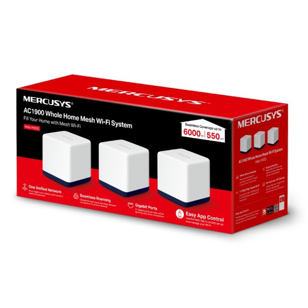 MERCUSYS Mesh Wi-Fi System Halo H50G, 1.9Gbps Dual Band, 3τμχ, Ver. 1.0 MERCUSYS Mesh Wi-Fi System Halo H50G, 1.9Gbps Dual Band, 3τμχ, Ver. 1.0