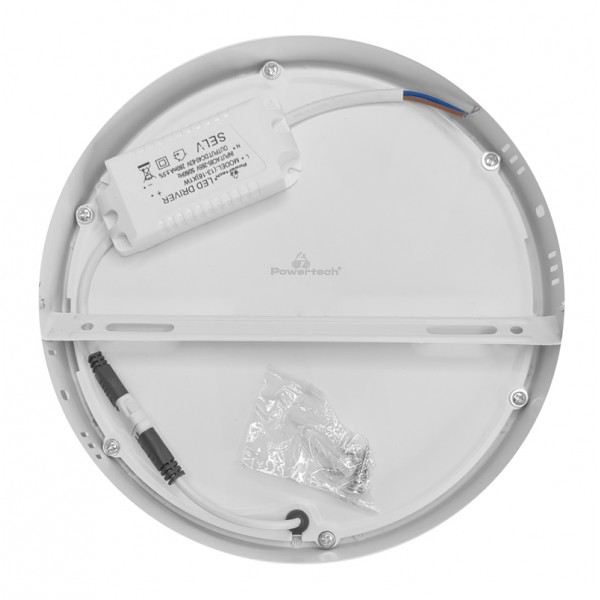 POWERTECH LED panel PAN-0002, 18W, Φ 22.5cm, 4000K, 1820lm, λευκό POWERTECH LED panel PAN-0002, 18W, Φ 22.5cm, 4000K, 1820lm, λευκό