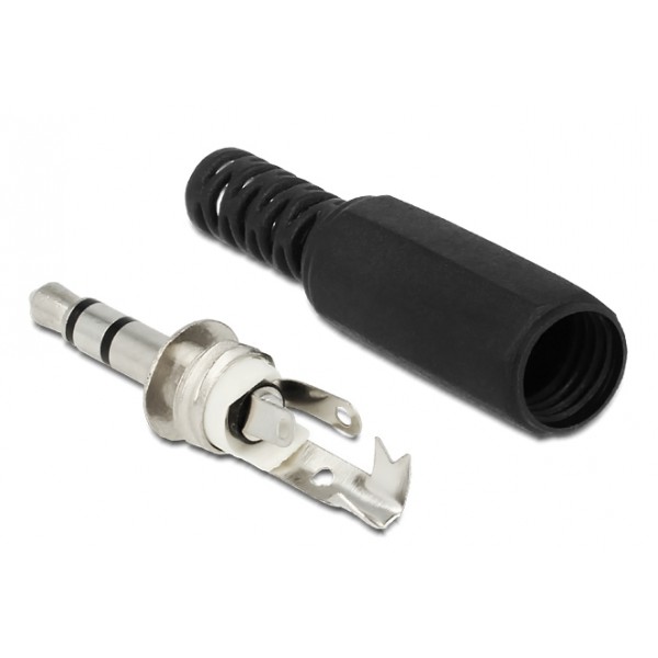 DELOCK Βύσμα 3.5mm Stereo, 3 pin, Bend Protection, πλαστικό, μαύρο DELOCK Βύσμα 3.5mm Stereo, 3 pin, Bend Protection, πλαστικό, μαύρο