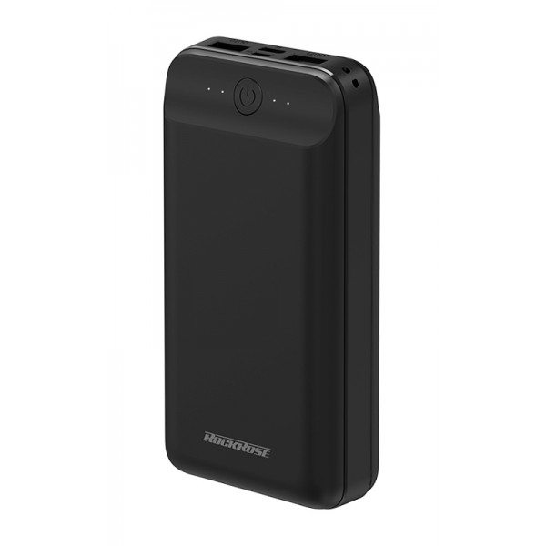 ROCKROSE power bank RRPB24, 20000mAh, 2x output, 2.1A, μαύρο ROCKROSE power bank RRPB24, 20000mAh, 2x output, 2.1A, μαύρο