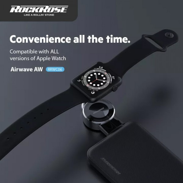 ROCKROSE ασύρματος φορτιστής RRWC06 για Apple Watch, 2.5W, μαύρος ROCKROSE ασύρματος φορτιστής RRWC06 για Apple Watch, 2.5W, μαύρος