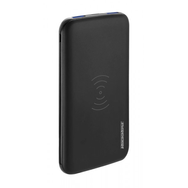 ROCKROSE power bank RRPB12, 10000mAh, 3x output & wireless, 18W, μαύρο ROCKROSE power bank RRPB12, 10000mAh, 3x output & wireless, 18W, μαύρο