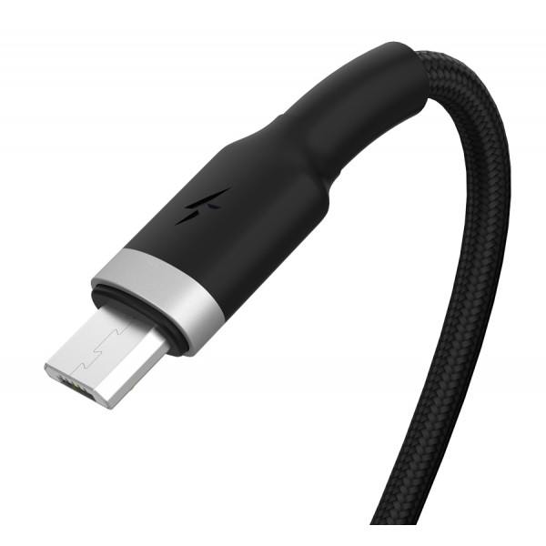 POWERTECH καλώδιο USB σε Micro USB metal PTR-0094, 15W 3A, 1m, μαύρο POWERTECH καλώδιο USB σε Micro USB metal PTR-0094, 15W 3A, 1m, μαύρο