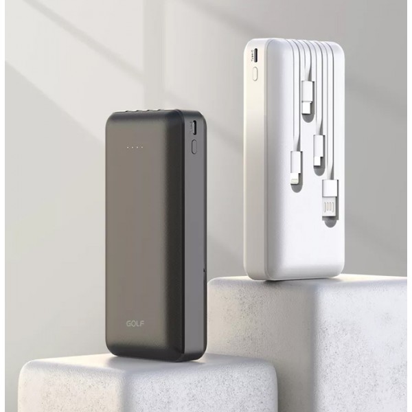 GOLF power bank L206, 20000mAh, 4x output, 2.1A, λευκό GOLF power bank L206, 20000mAh, 4x output, 2.1A, λευκό