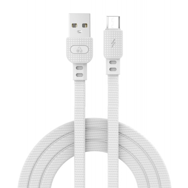 POWERTECH καλώδιο USB σε Micro USB armor PTR-0098, 15W 3A, 1m, λευκό POWERTECH καλώδιο USB σε Micro USB armor PTR-0098, 15W 3A, 1m, λευκό