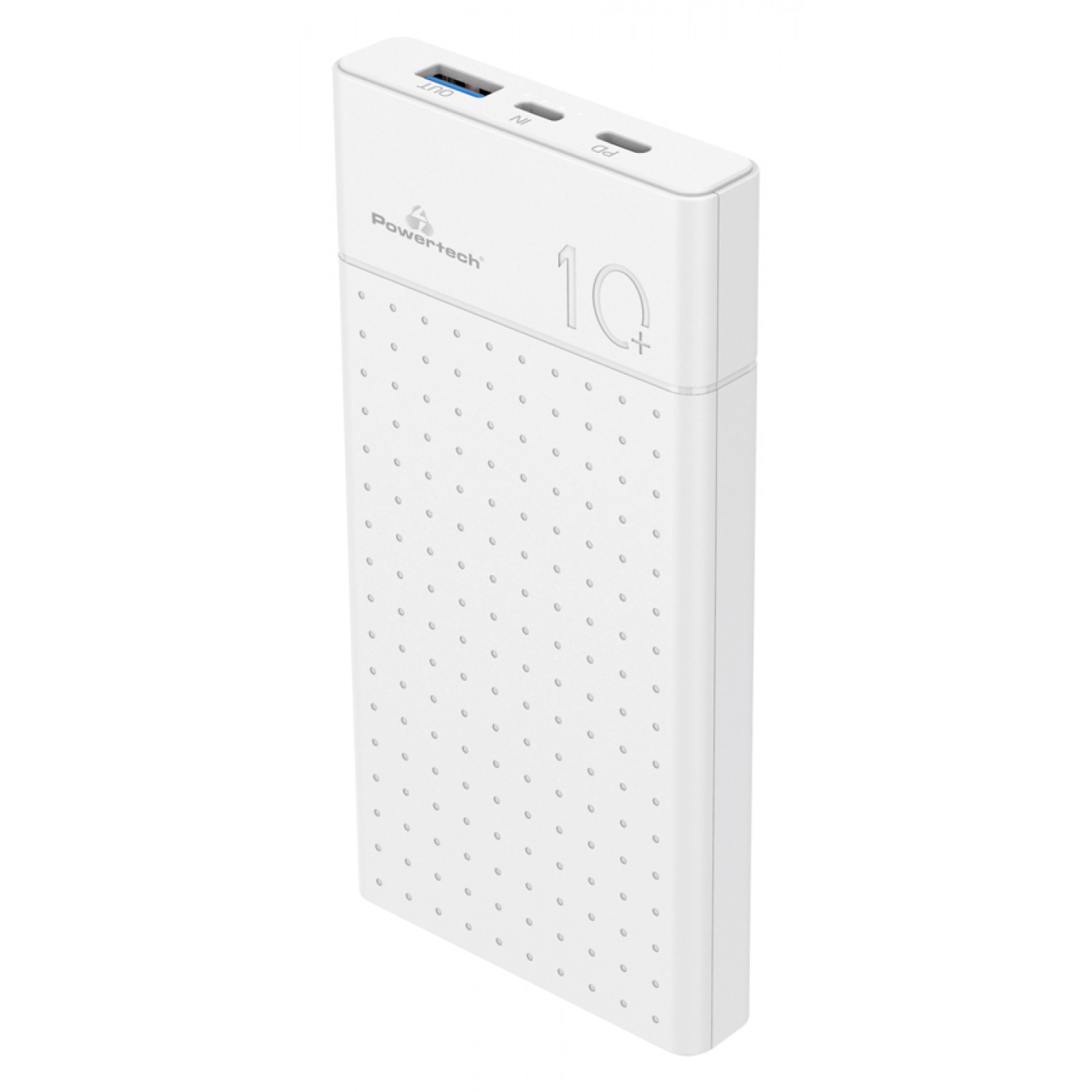 POWERTECH power bank PT-1002 10000mAh, 2x output, PD 20W & QC 18W, λευκό