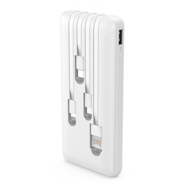 POWERTECH power bank PT-1003 10000mAh, 4x output, 10.5W, λευκό
