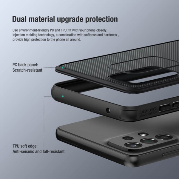 NILLKIN θήκη Super Frosted Shield Pro για Samsung Galaxy A73 5G, μαύρη NILLKIN θήκη Super Frosted Shield Pro για Samsung Galaxy A73 5G, μαύρη
