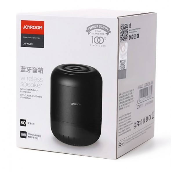 JOYROOM φορητό ηχείο JR-ML01, 5W, BT/micro SD, 2200mAh, IPX4, μαύρο JOYROOM φορητό ηχείο JR-ML01, 5W, BT/micro SD, 2200mAh, IPX4, μαύρο