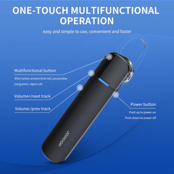 JOYROOM Bluetooth μονό earphone JR-B01S με θήκη φόρτισης, 400mAh, μαύρο