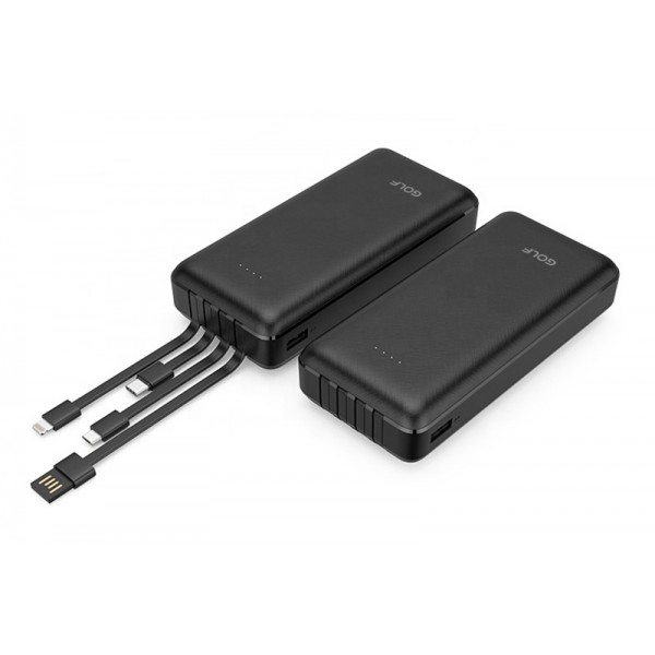 GOLF power bank L206, 20000mAh, 4x output, 2.1A, μαύρο GOLF power bank L206, 20000mAh, 4x output, 2.1A, μαύρο