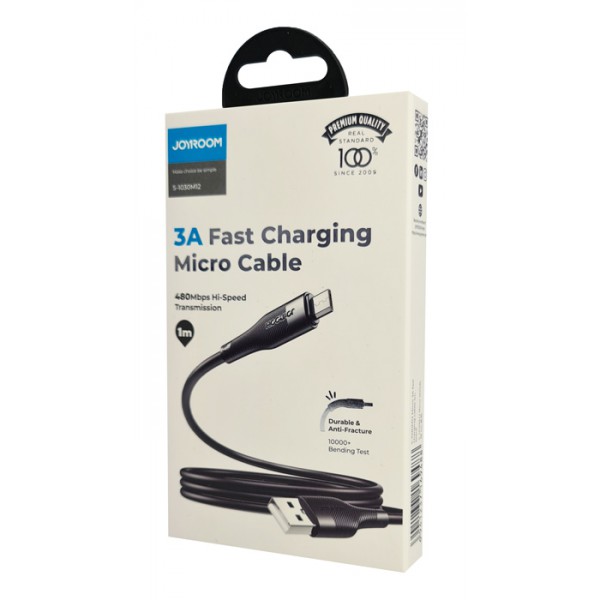 JOYROOM καλώδιο USB σε Micro USB S-1030M12, 3A, 1m, μαύρο JOYROOM καλώδιο USB σε Micro USB S-1030M12, 3A, 1m, μαύρο