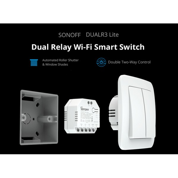 SONOFF smart διακόπτης DUALR3 Lite, 2-Gang, Wi-Fi, 15A, λευκός SONOFF smart διακόπτης DUALR3 Lite, 2-Gang, Wi-Fi, 15A, λευκός
