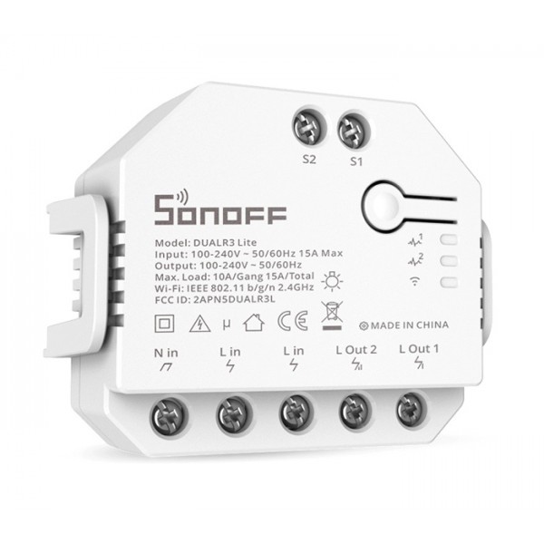 SONOFF smart διακόπτης DUALR3 Lite, 2-Gang, Wi-Fi, 15A, λευκός SONOFF smart διακόπτης DUALR3 Lite, 2-Gang, Wi-Fi, 15A, λευκός