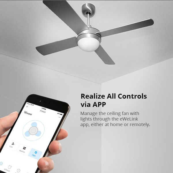 SONOFF smart διακόπτης ανεμιστήρα οροφής IFAN04 με RF χειριστήριο, Wi-Fi SONOFF smart διακόπτης ανεμιστήρα οροφής IFAN04 με RF χειριστήριο, Wi-Fi