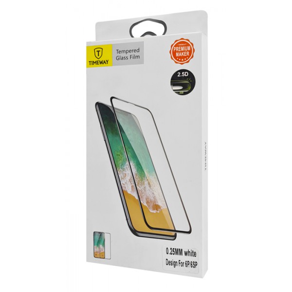TIMEWAY Tempered glass 2.5D για iPhone 6 Plus/6S plus, λευκό TIMEWAY Tempered glass 2.5D για iPhone 6 Plus/6S plus, λευκό