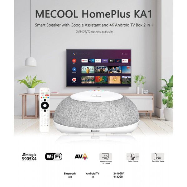 MECOOL TV Box & smart ηχείο KA1 με αποκωδικοποιητή, 4K, Android 11 MECOOL TV Box & smart ηχείο KA1 με αποκωδικοποιητή, 4K, Android 11