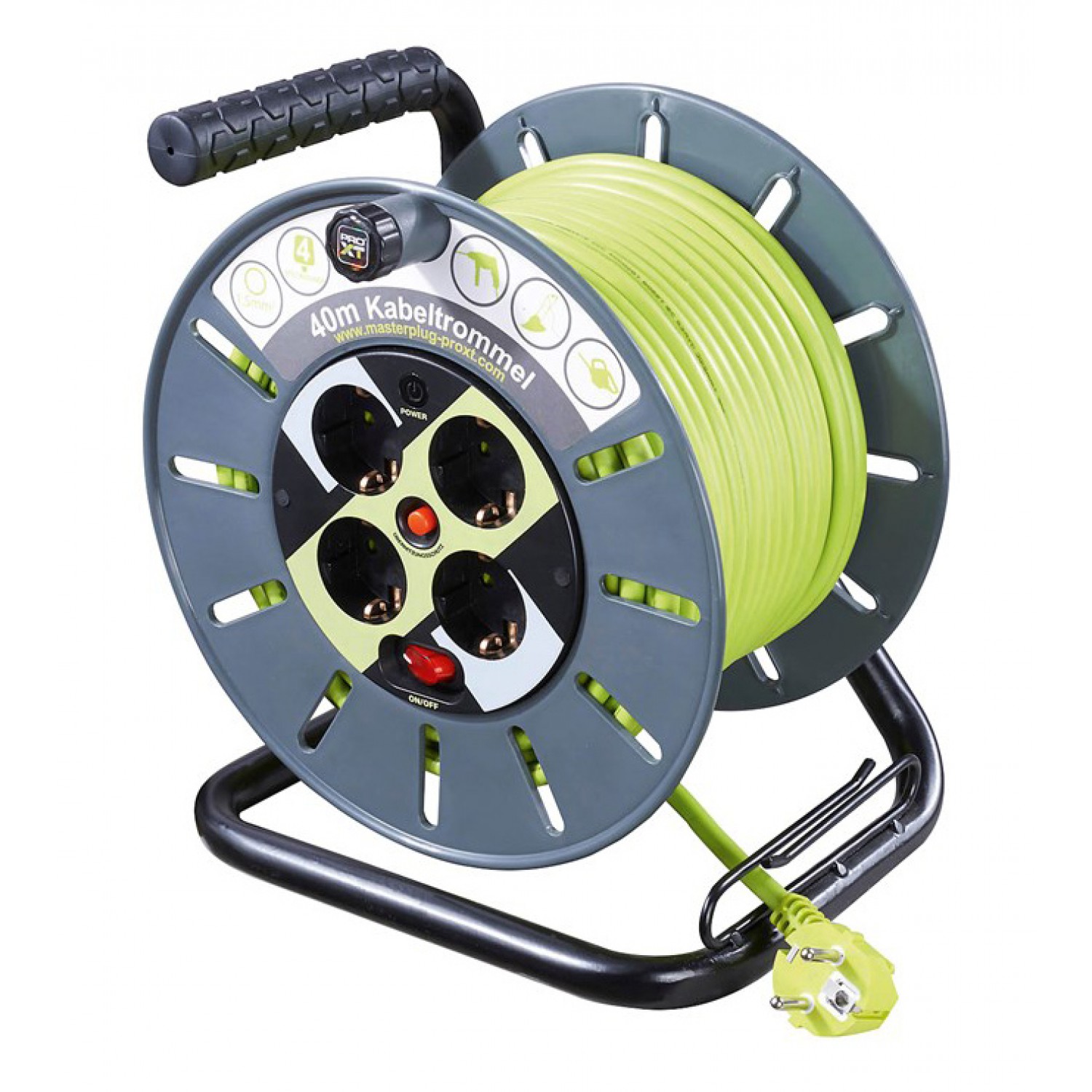 MASTERPLUG μπαλαντέζα 51264, 4x schuko, 16A, 40m, πράσινη MASTERPLUG μπαλαντέζα 51264, 4x schuko, 16A, 40m, πράσινη