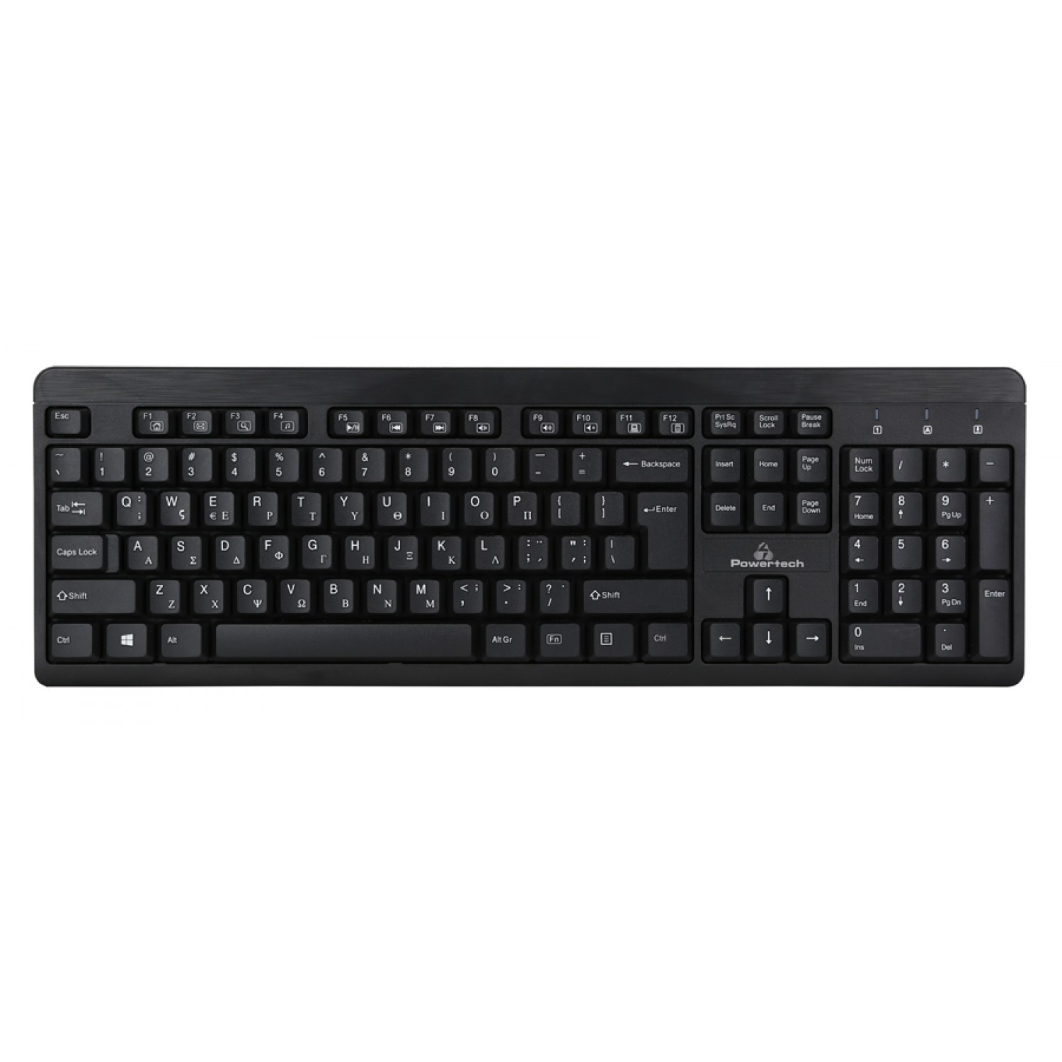 POWERTECH Πληκτρολόγιο PT-677, multimedia, ενσύρματο, μαύρο POWERTECH Πληκτρολόγιο PT-677, multimedia, ενσύρματο, μαύρο