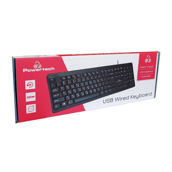 POWERTECH Πληκτρολόγιο PT-677, multimedia, ενσύρματο, μαύρο POWERTECH Πληκτρολόγιο PT-677, multimedia, ενσύρματο, μαύρο
