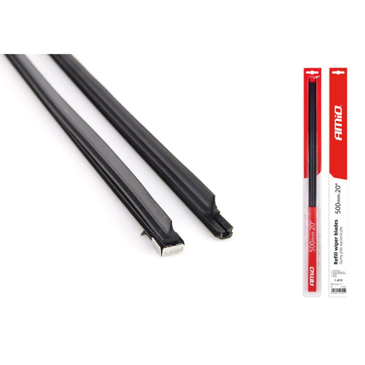 AMIO ανταλλακτικά λάστιχα υαλοκαθαριστήρων 01341, 500mm, 2τμχ