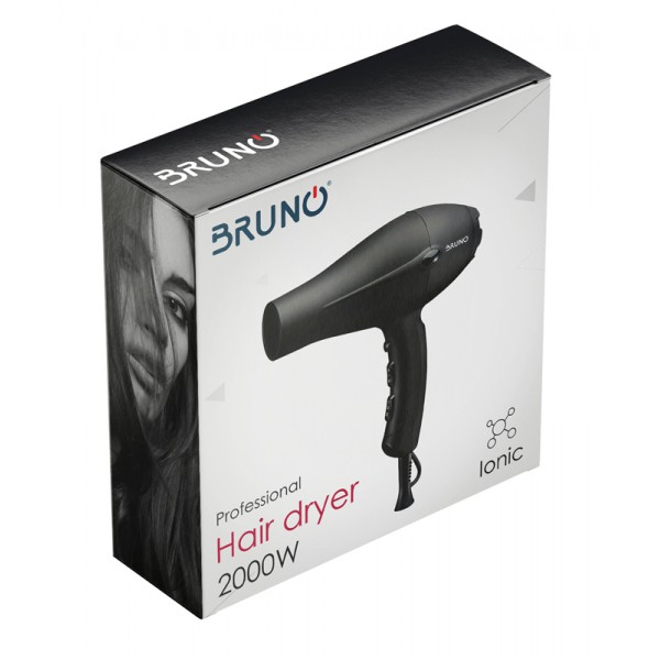 BRUNO Σεσουάρ μαλλιών BRN-0004, 2000W, με ιονιστή, 2x στόμια, AC motor BRUNO Σεσουάρ μαλλιών BRN-0004, 2000W, με ιονιστή, 2x στόμια, AC motor