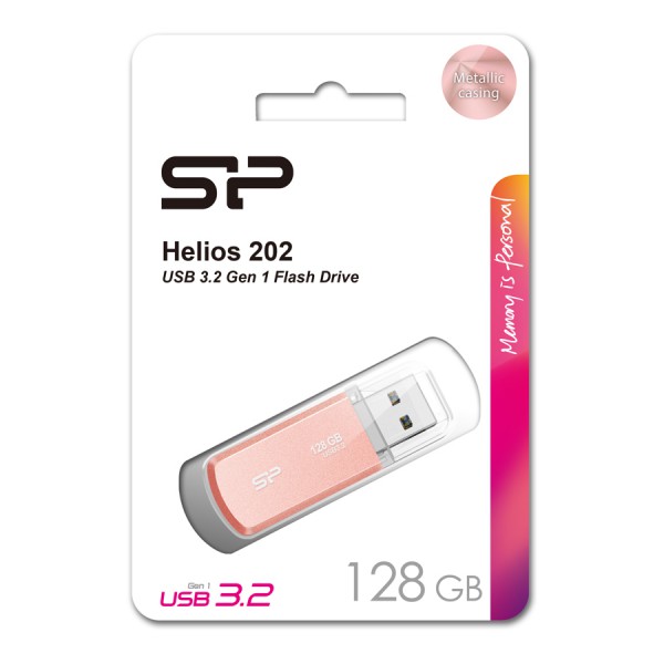 SILICON POWER USB Flash Drive Helios 202, 128GB, USB 3.2, ροζ χρυσό SILICON POWER USB Flash Drive Helios 202, 128GB, USB 3.2, ροζ χρυσό