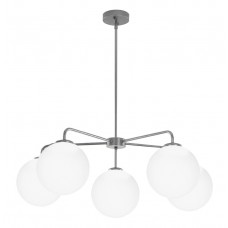 POWERTECH φωτιστικό οροφής HLL-0056, 5x E27, 80cm, μεταλλικό, ασημί