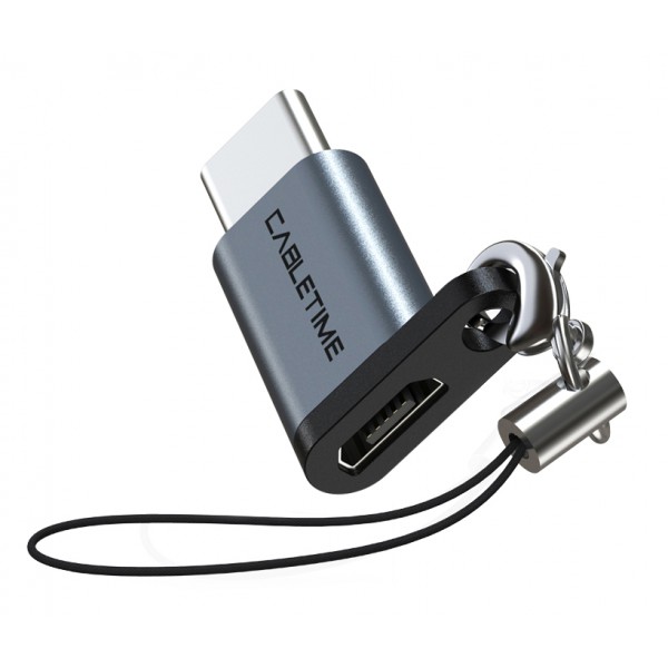 CABLETIME αντάπτορας USB Type-C σε USB Micro CMBF, γκρι CABLETIME αντάπτορας USB Type-C σε USB Micro CMBF, γκρι