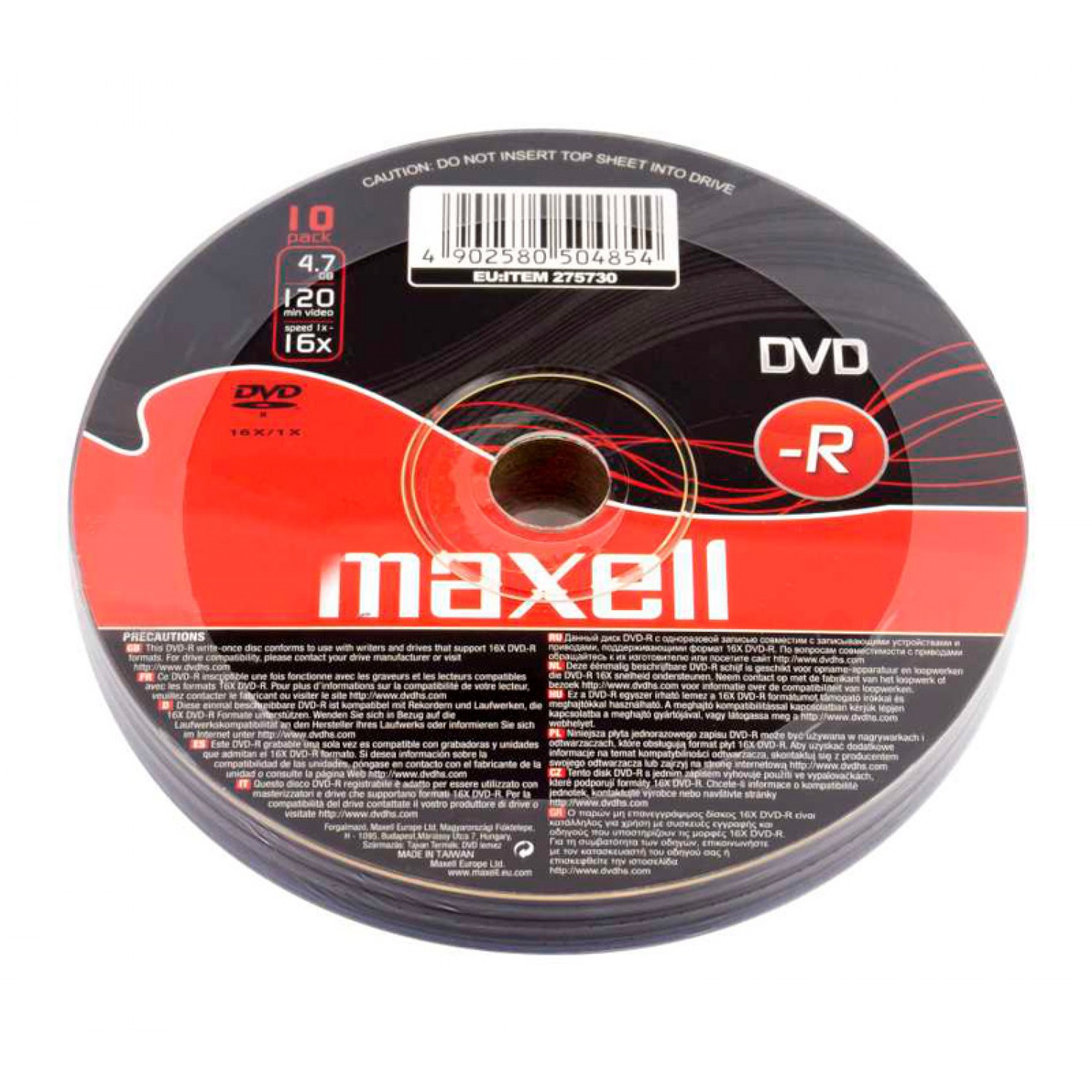 MAXELL DVD-R 4.7GB/120min, 16x speed, spindle pack 10τμχ MAXELL DVD-R 4.7GB/120min, 16x speed, spindle pack 10τμχ