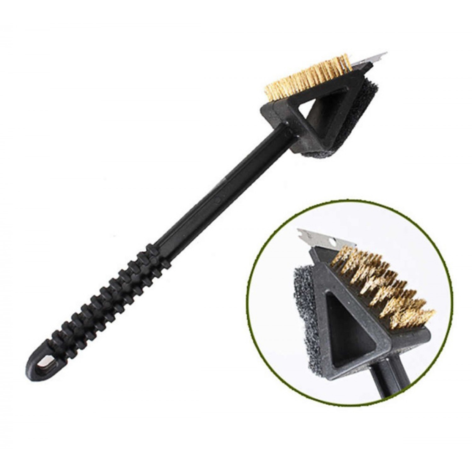 Βούρτσα καθαρισμού ψησταριάς AG705 με 2x κεφαλές & ξύστρα, μαύρη